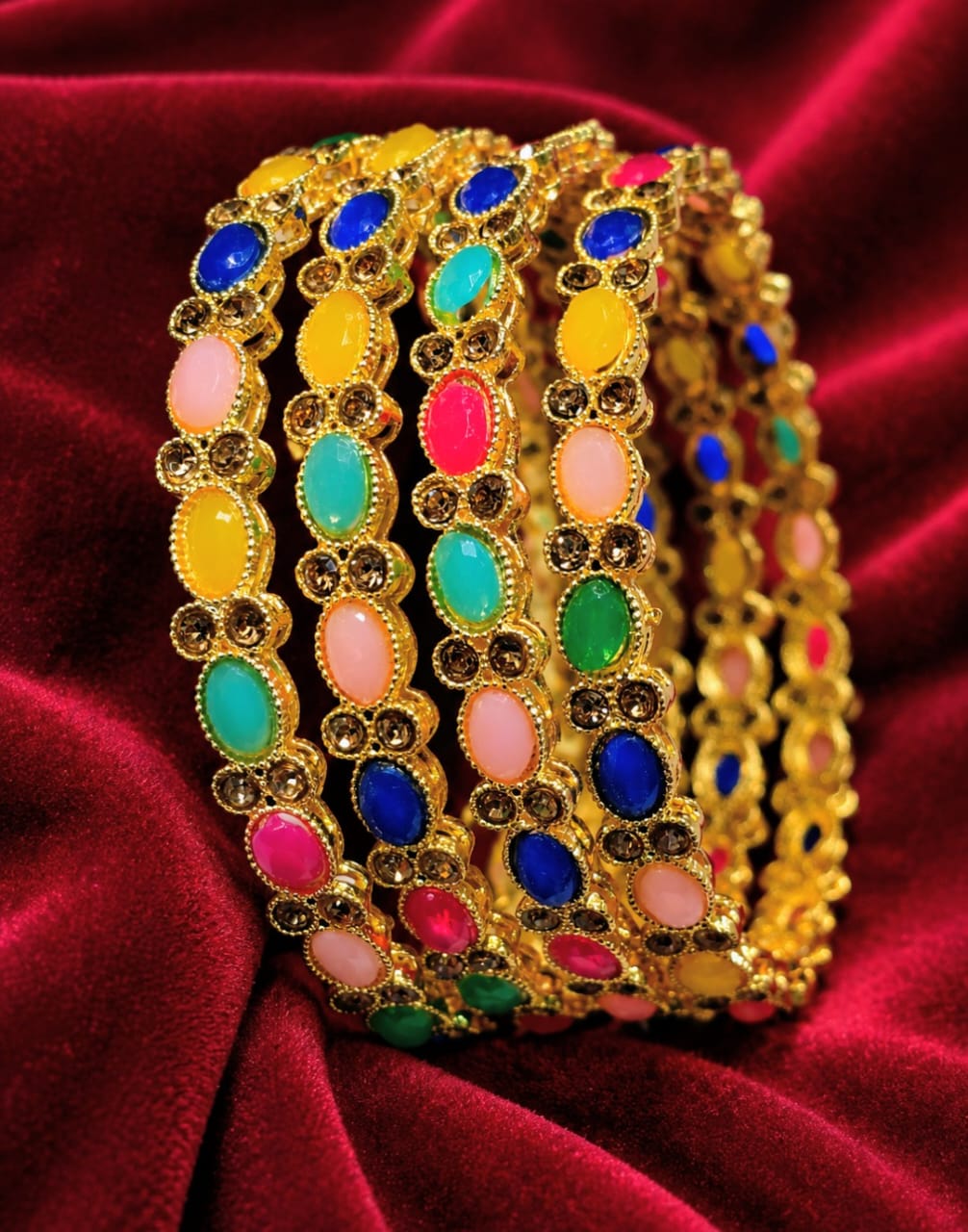 Multi Coloured Bangles Set of 4