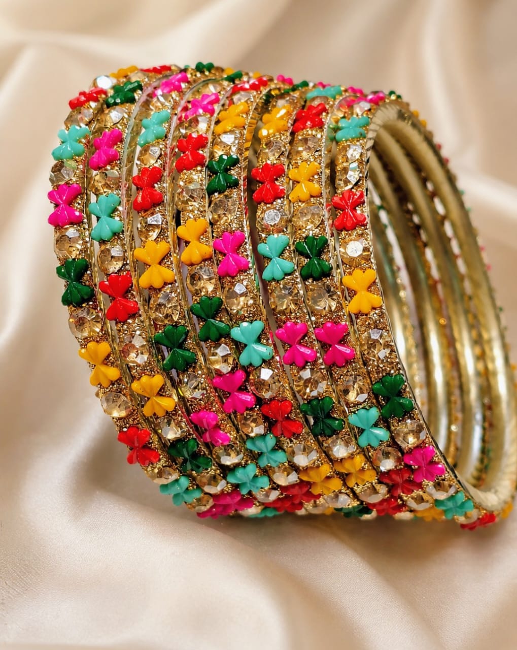 Multicolour Crystal Bangles