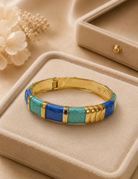 Enamel Bracelet Teal Blue Green