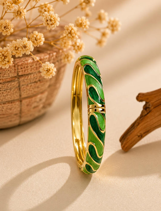 Enamel Bracelet Dark Green Colour